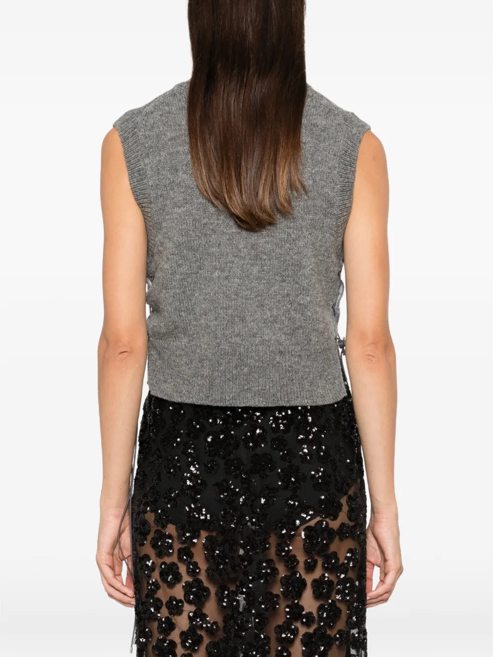 Cecilie Bahnsen Fleetwood Lace-up Vest in Grey, view 4