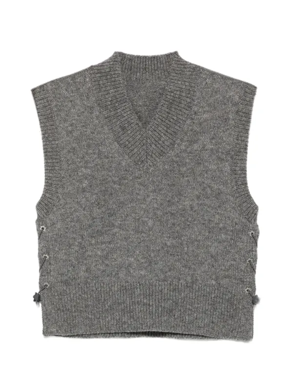 Cecilie Bahnsen Fleetwood Lace-up Vest in Grey