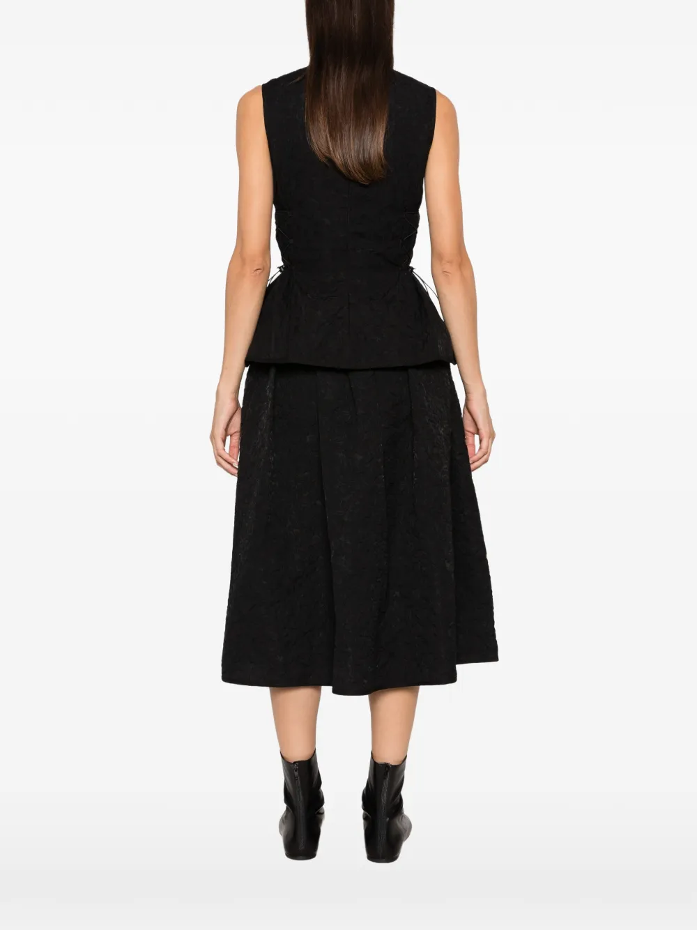 Cecilie Bahnsen Fellen matelassé peplum top Zwart