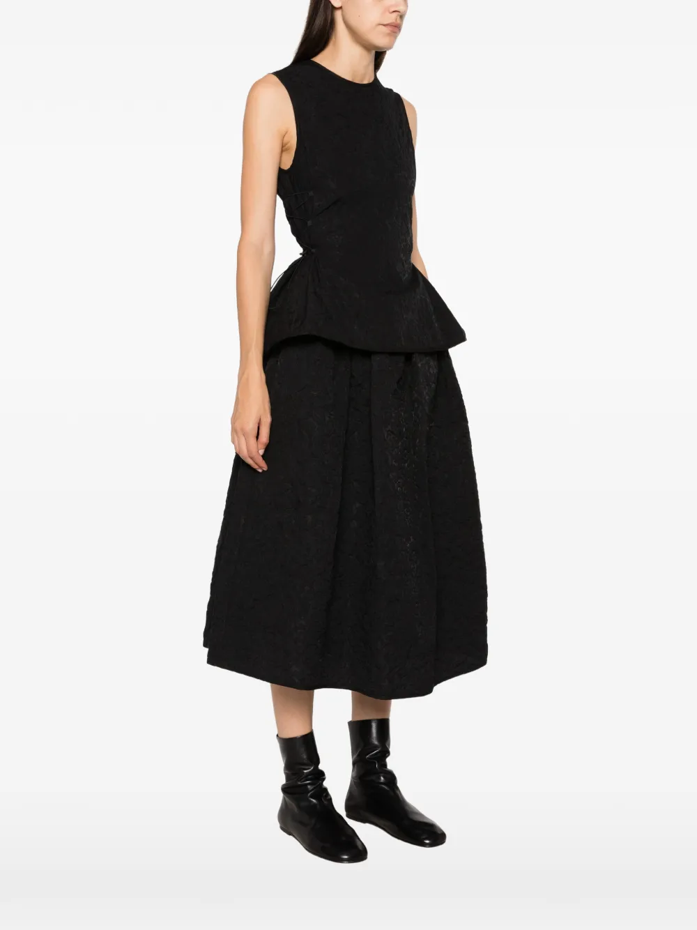 Cecilie Bahnsen Fellen matelassé peplum top Zwart