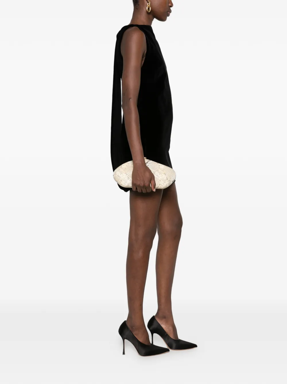 Brandon Maxwell Sable mantle-back mini dress - Noir Brandon Maxwell Sable mantle-back mini dress - Noir