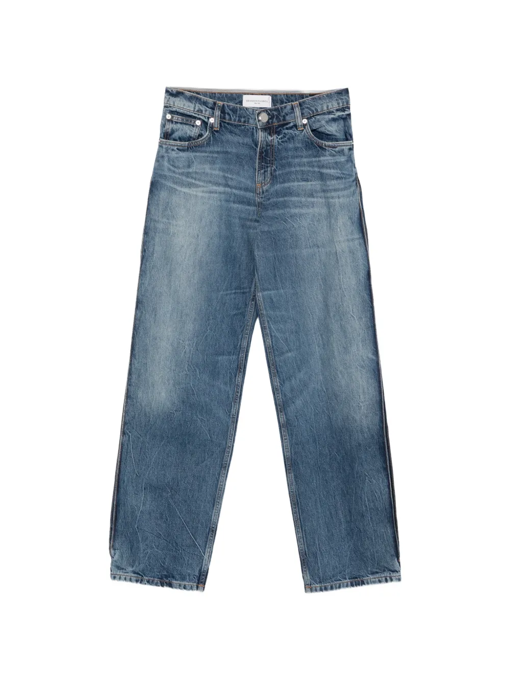 Brandon Maxwell Lana bi-colour wash wide-leg jeans - Blau