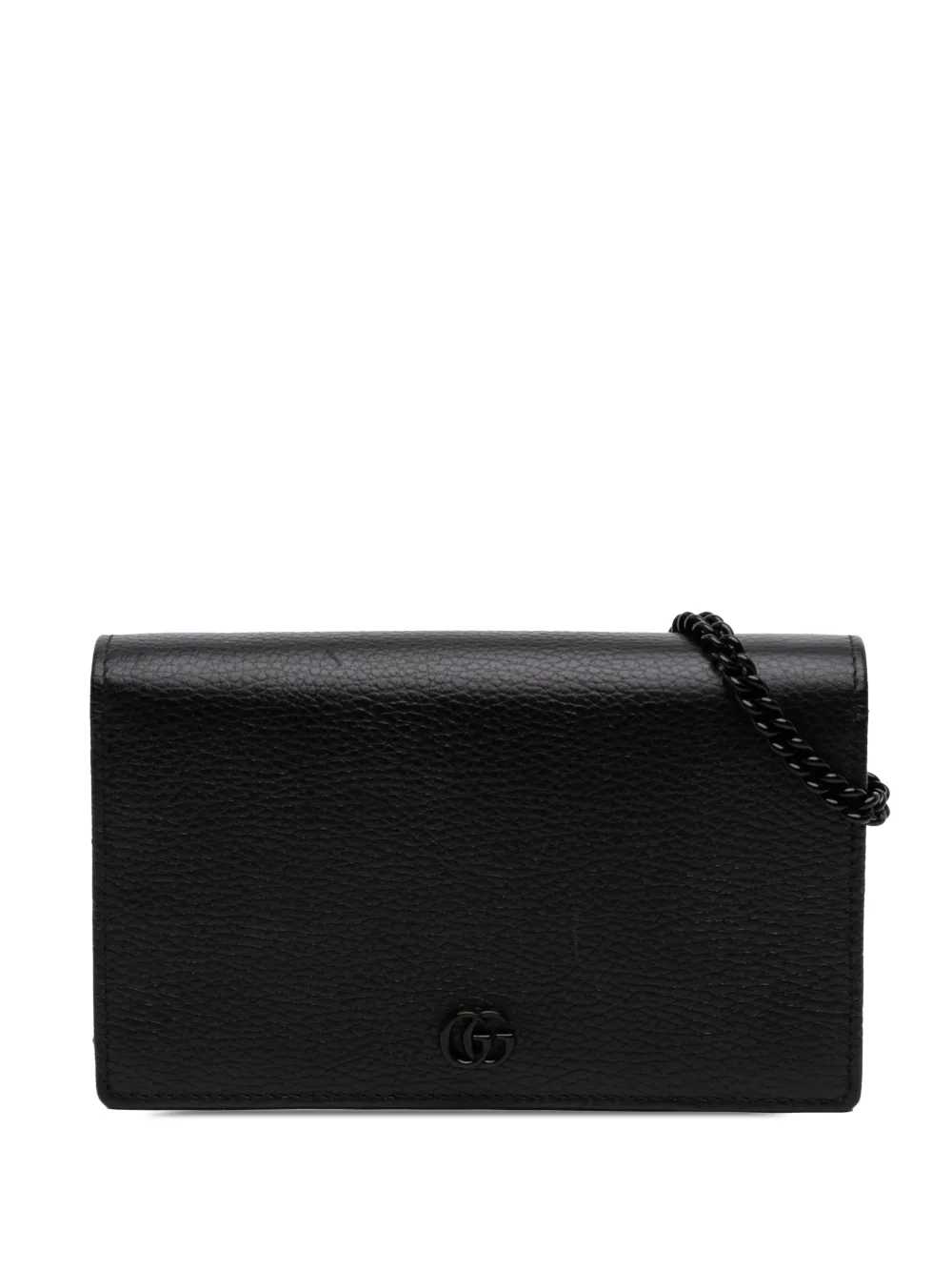 Gucci Pre-Owned 2016-2026 GG Marmont Calfskin Monochrome Wallet On Chain crossbody bag - Nero