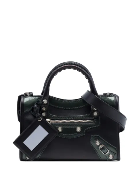 Balenciaga Pre-Owned 2015 Mini Lambskin and Patent Motocross Giant 21 City satchel