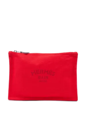 Hermès Pre-Owned 2000-2026 Toile Bora Bora Zip GM Pouch | Green