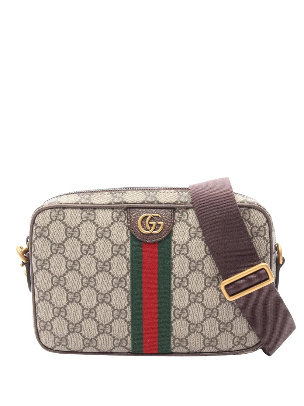 Gucci Pre-Owned Borsa a tracolla Ophidia piccola in tessuto GG Supreme con decorazione Web 2016-2026 - Toni neutri