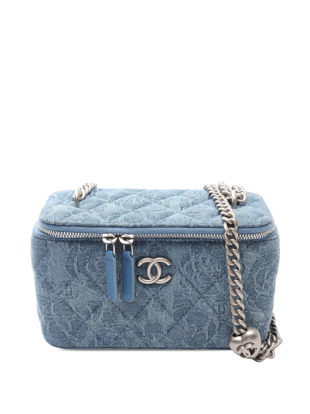 CHANEL Pre-Owned 2021-2026 Mini Denim Pearl Crush vanity bag - Blue