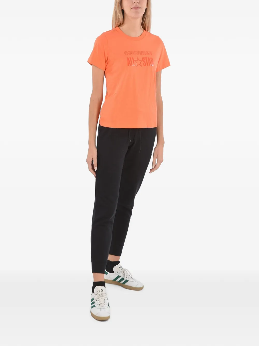 Converse All Star logo-print T-shirt Oranje