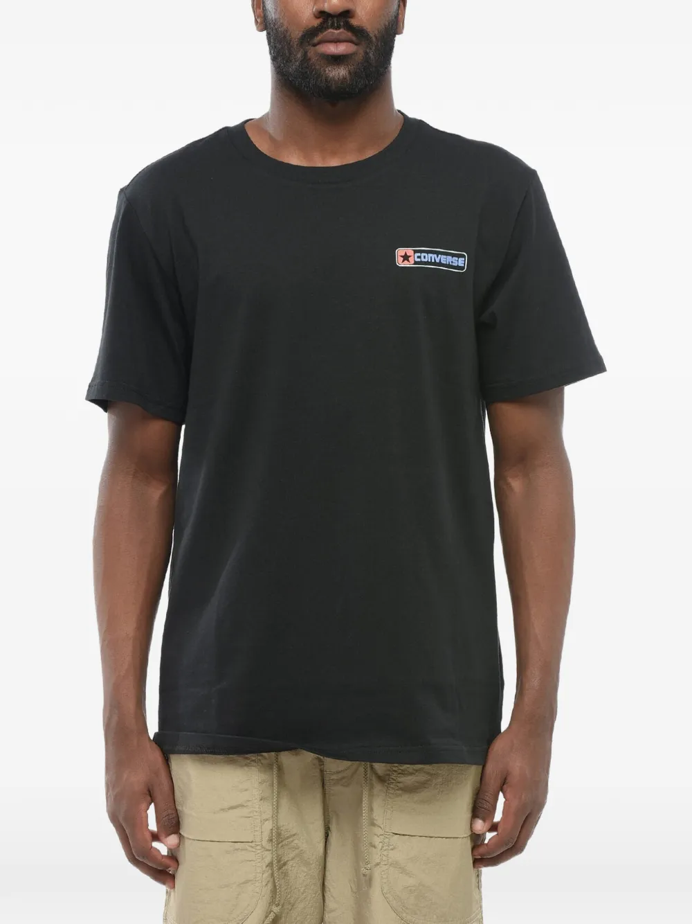 Converse Logo-print Cotton T-shirt In Black