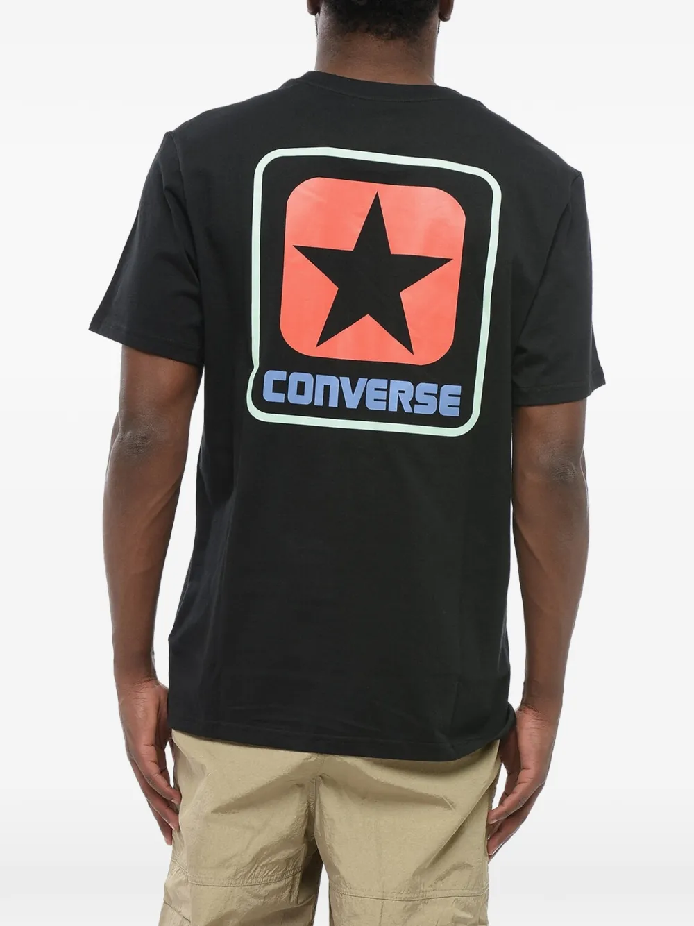 Converse Katoenen T-shirt met logoprint Zwart