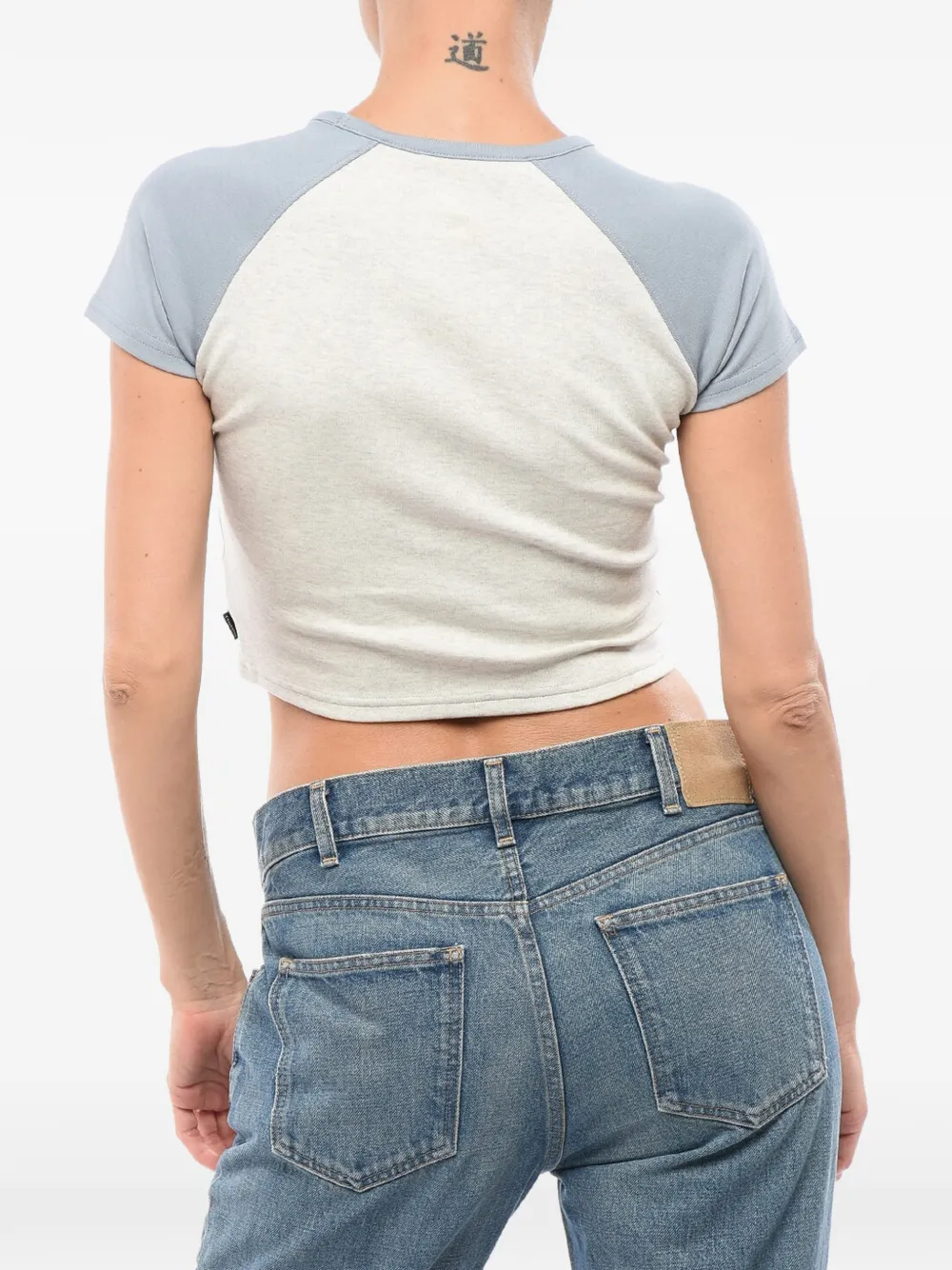 Converse logo-print cropped-length T-shirt Grijs