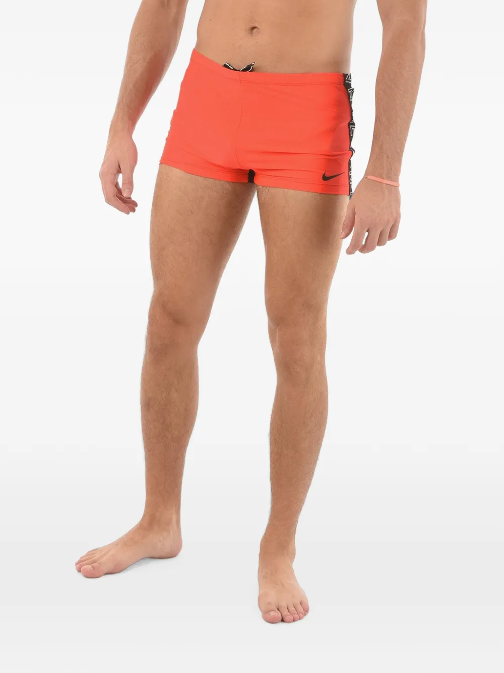 Nike Logo-print Side-band Swim Shorts In Orange