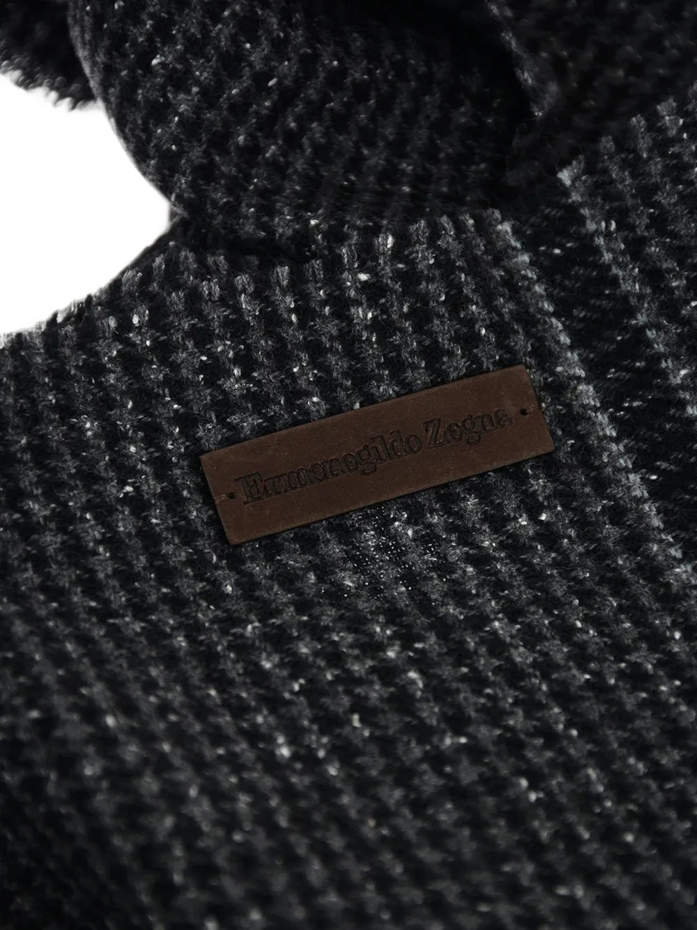 Zegna Houndstooth-pattern Fringed Scarf In Multi