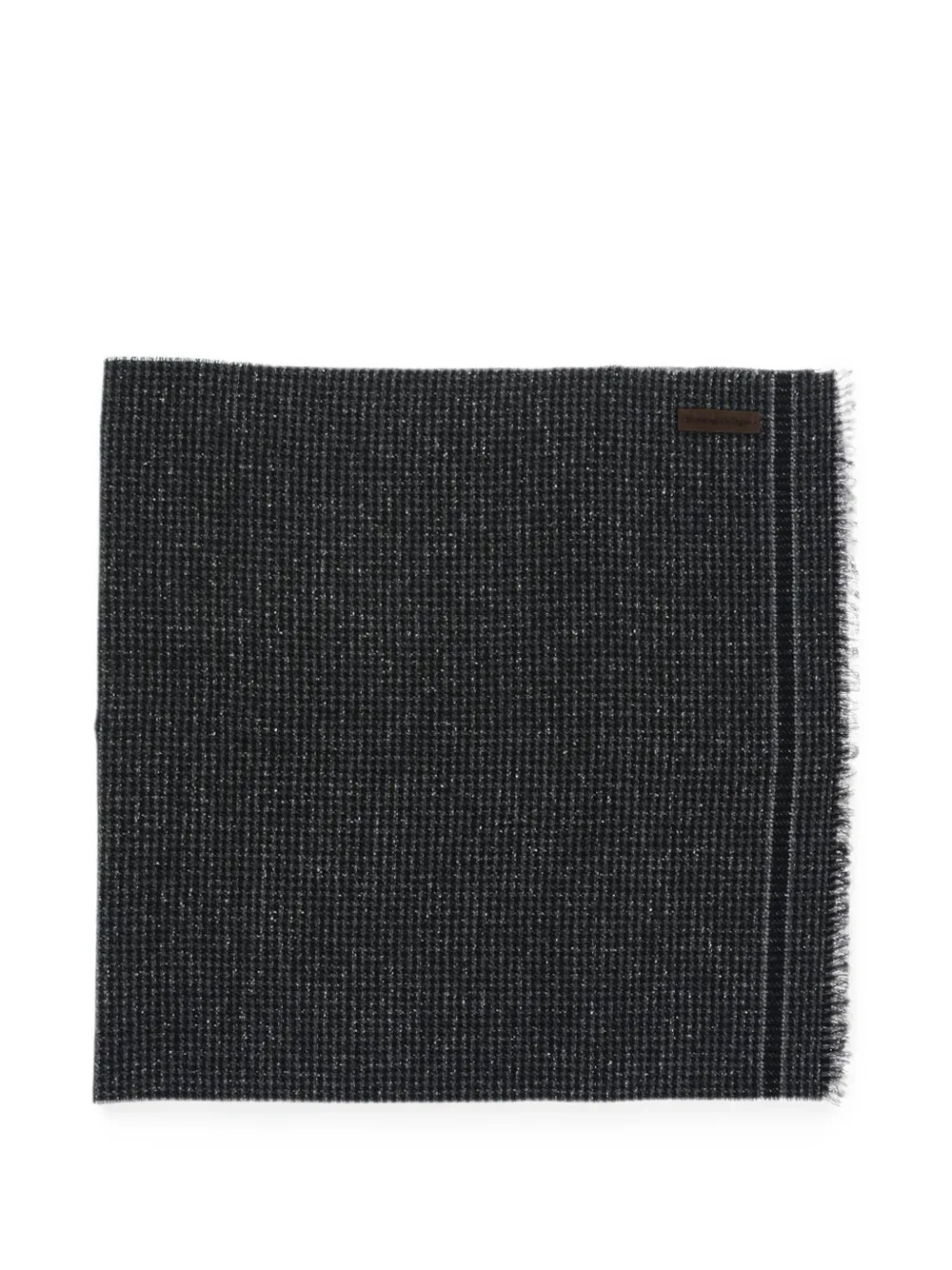 Zegna Houndstooth-pattern Fringed Scarf In Multi