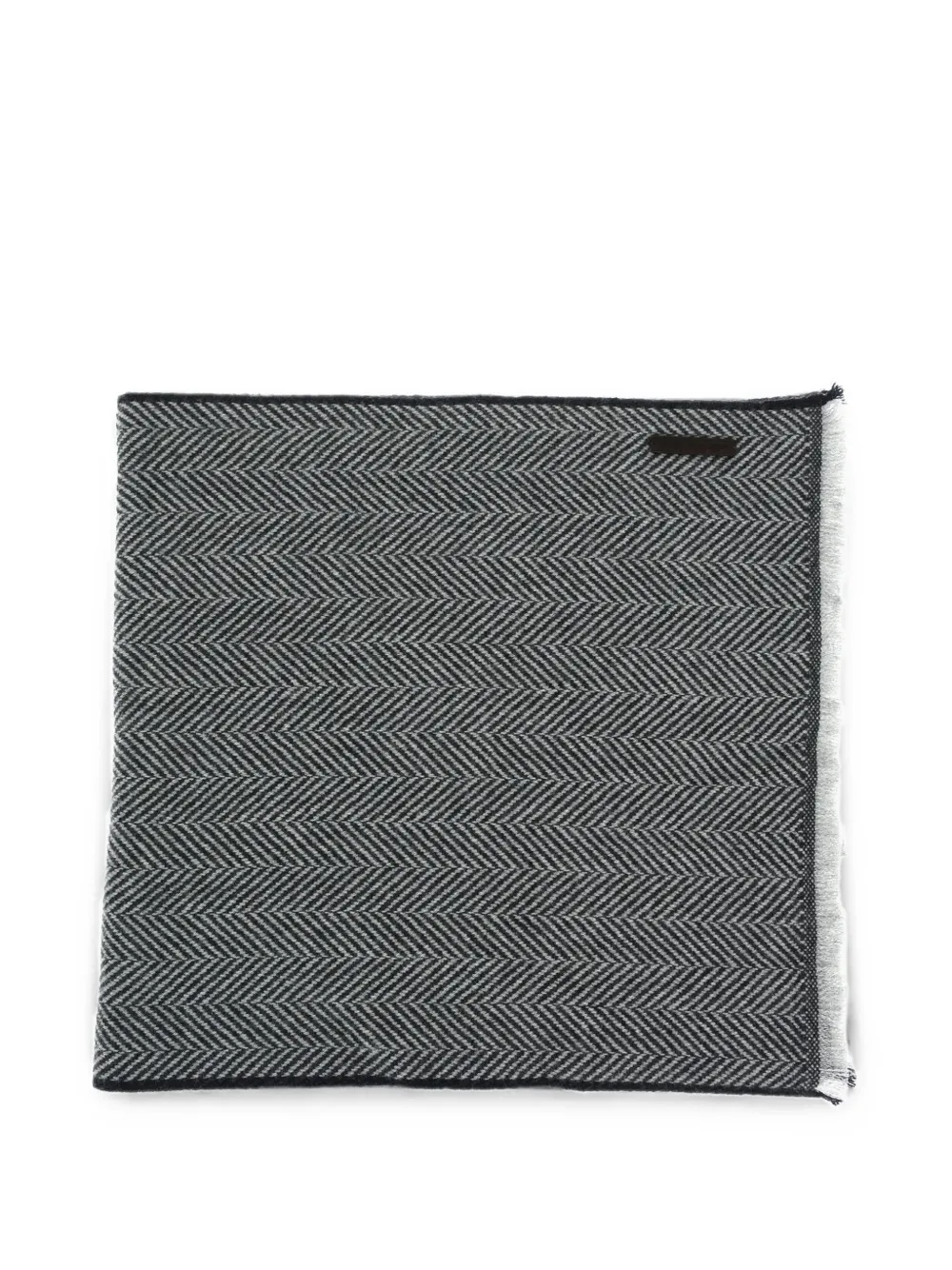 Zegna Herringbone-pattern Frayed Scarf In Multi