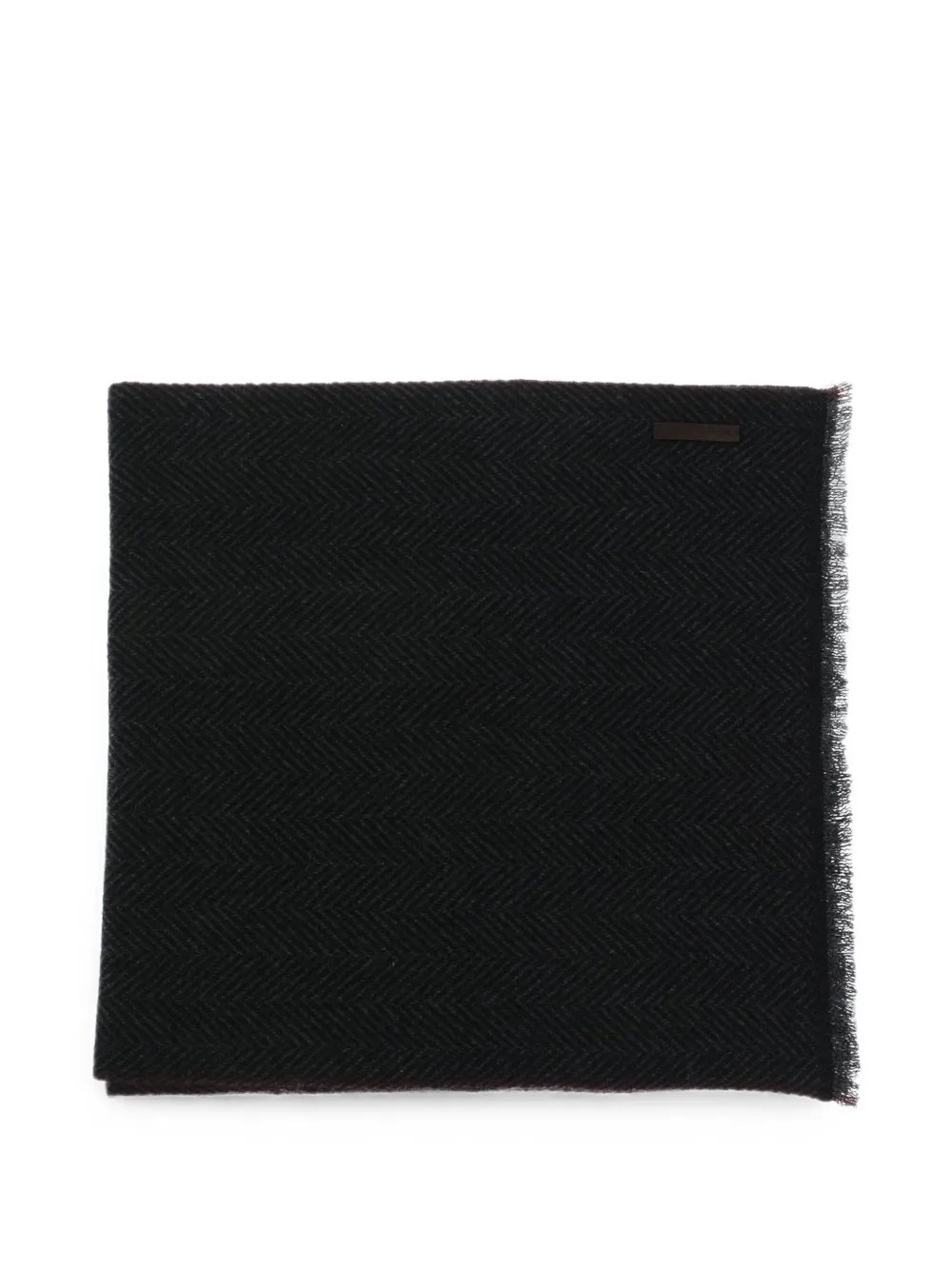 Zegna Herringbone-pattern Cashmere Scarf In Gray