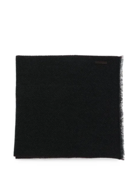 Zegna herringbone-pattern cashmere scarf