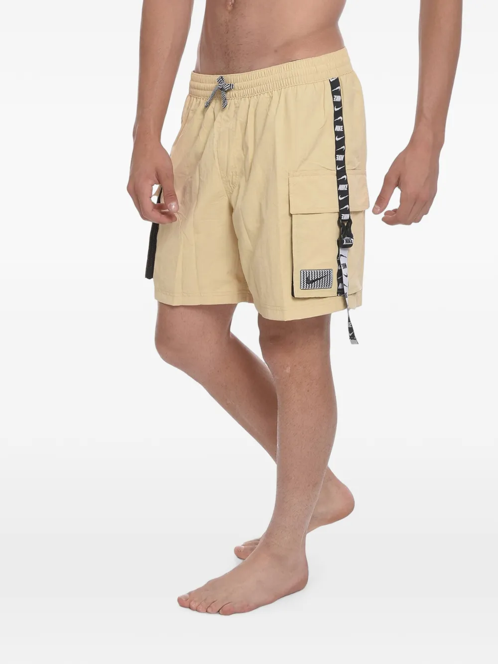 Nike Logo-tape Cargo Swim Trunks In Neutrals