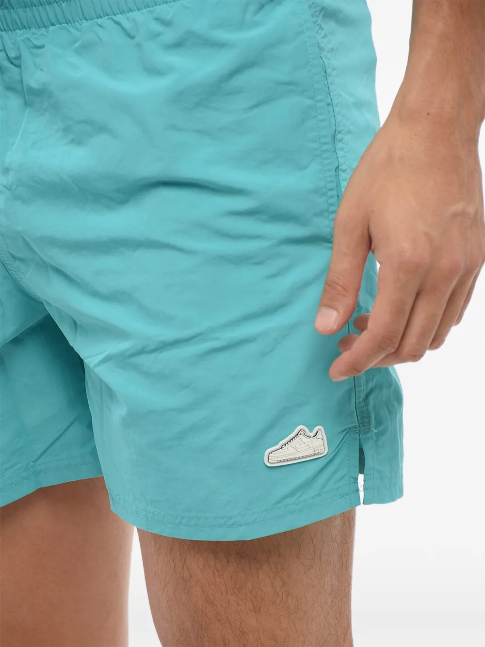 Nike Sneaker-patch Drawstring Swim Shorts In Blue