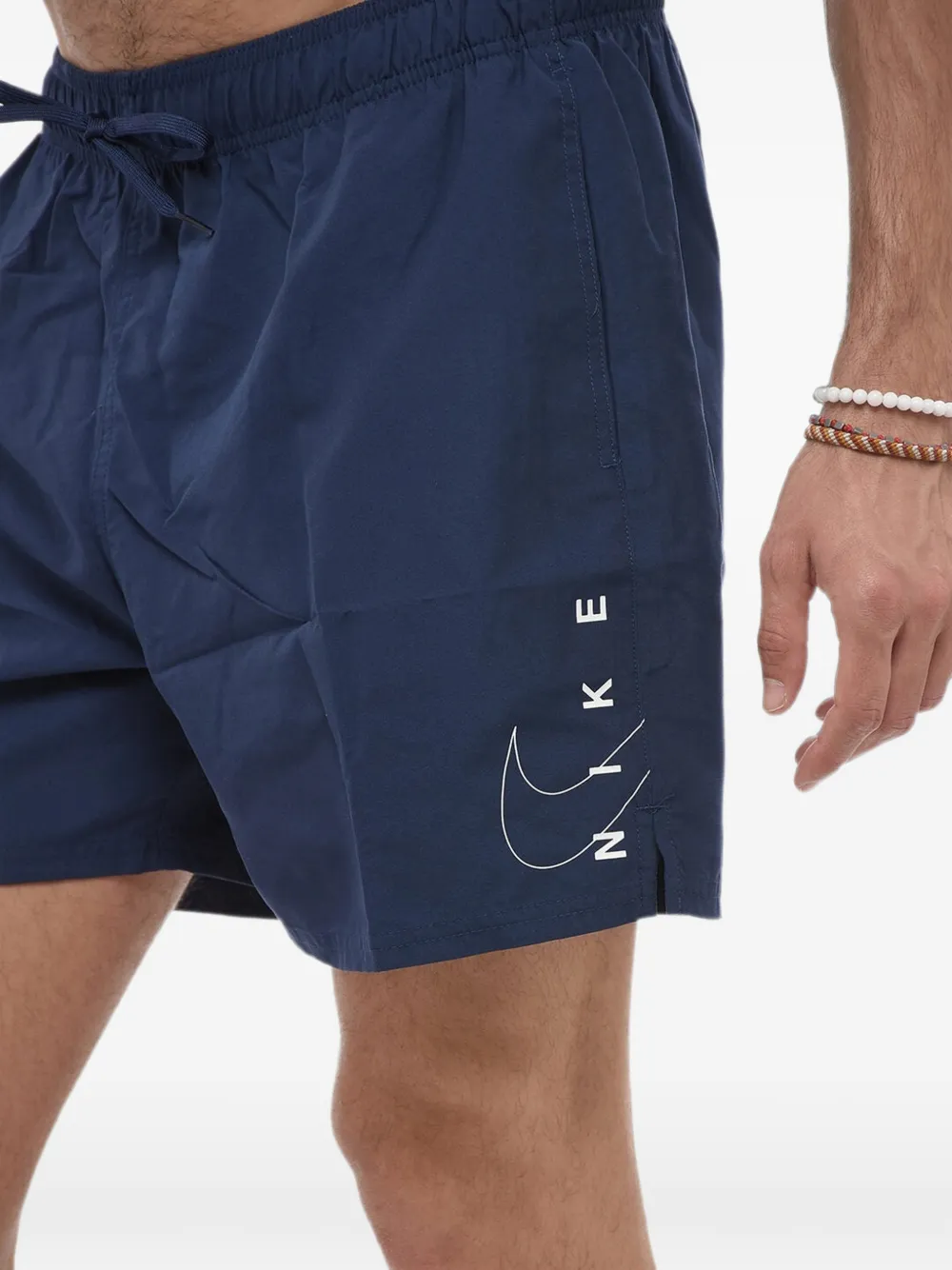 Nike Logo-print Drawstring Swim Shorts In Blue