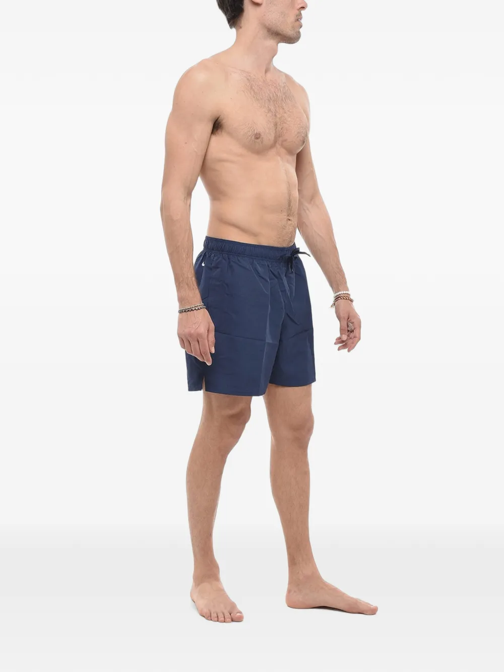 Nike Logo-print Drawstring Swim Shorts In Blue