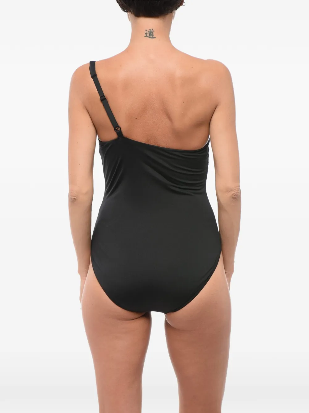 Nike Asymmetrisch badpak met logoprint Zwart