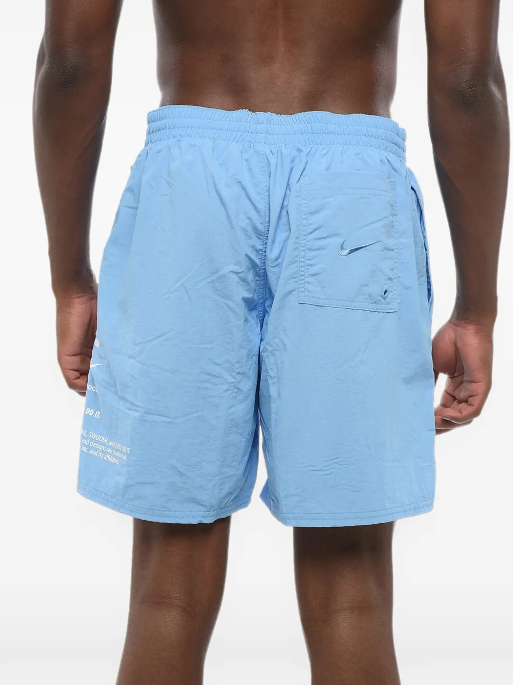 Nike Logo-print Drawstring Swim Shorts In Blue