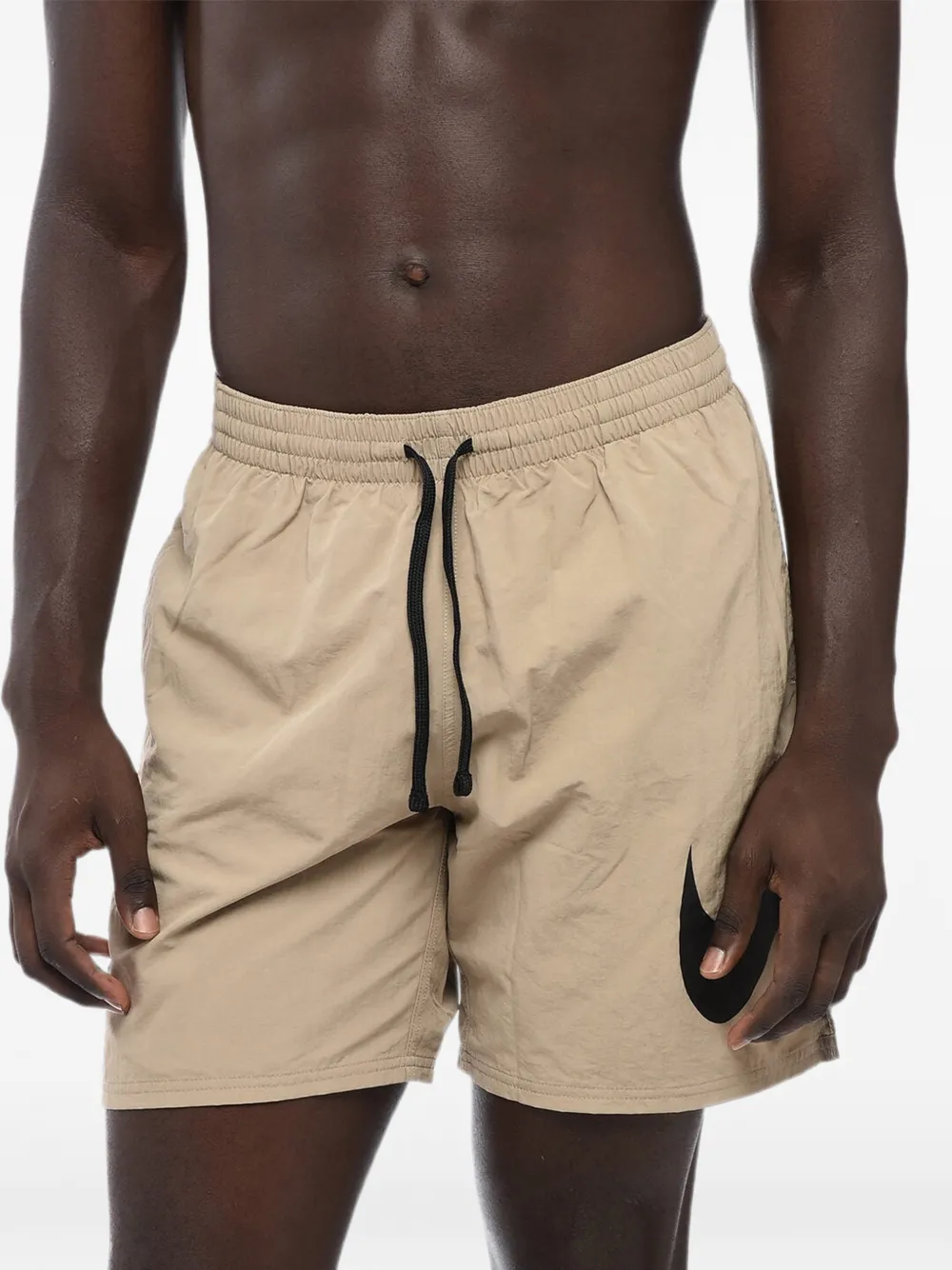 Nike Logo-print Drawstring Swim Shorts In Neutrals
