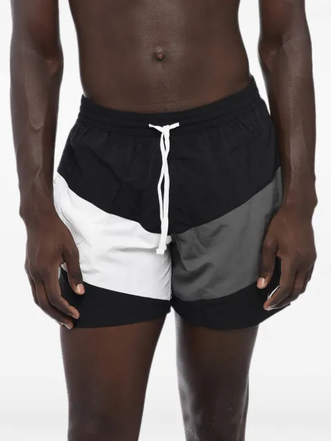 Nike logo-print colour-block swim shorts
