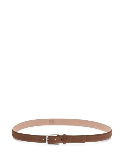 Zegna suede buckle-fastening belt
