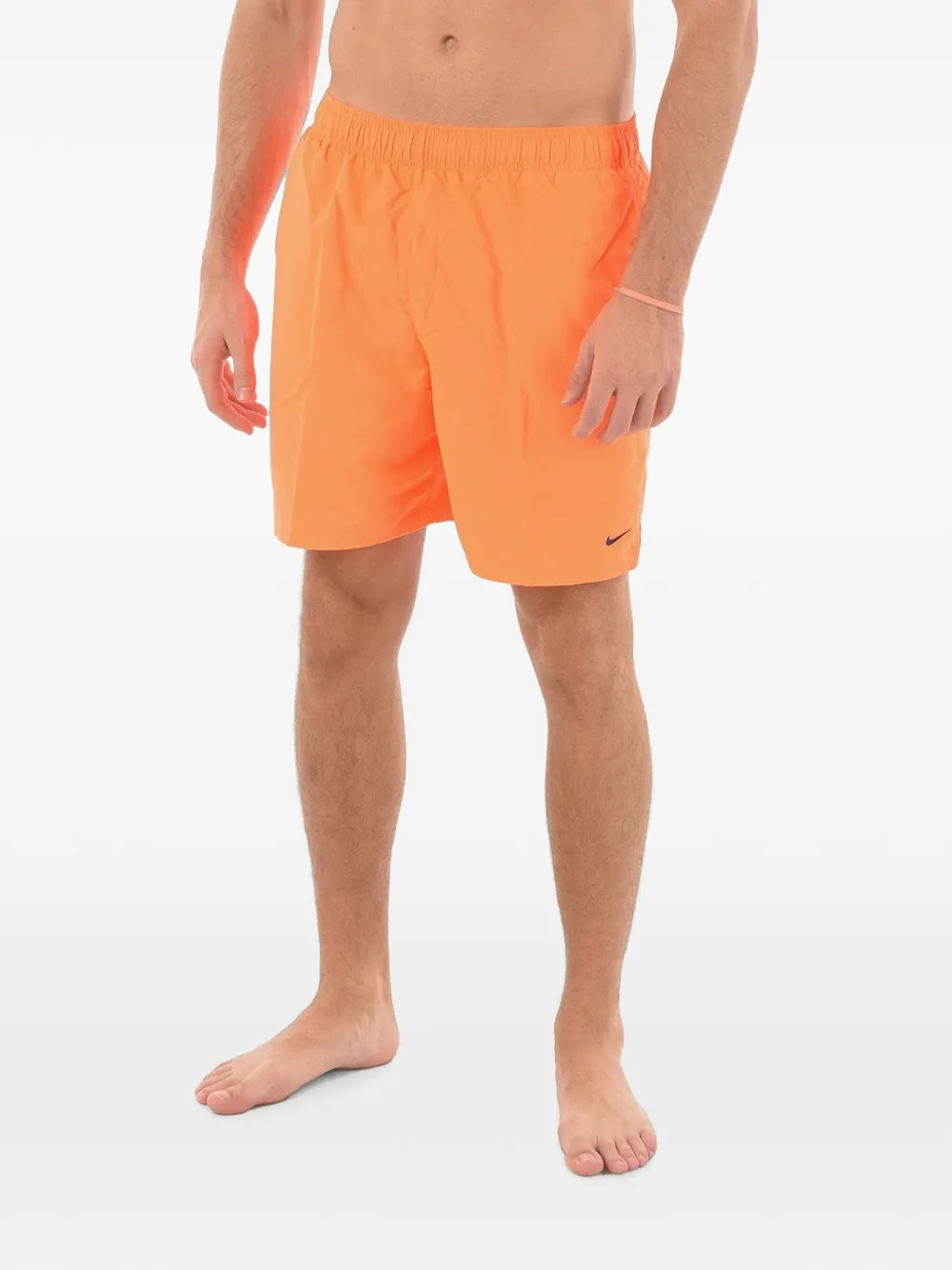Nike Elasticated-waistband Logo-embroidered Swim Shorts In Orange
