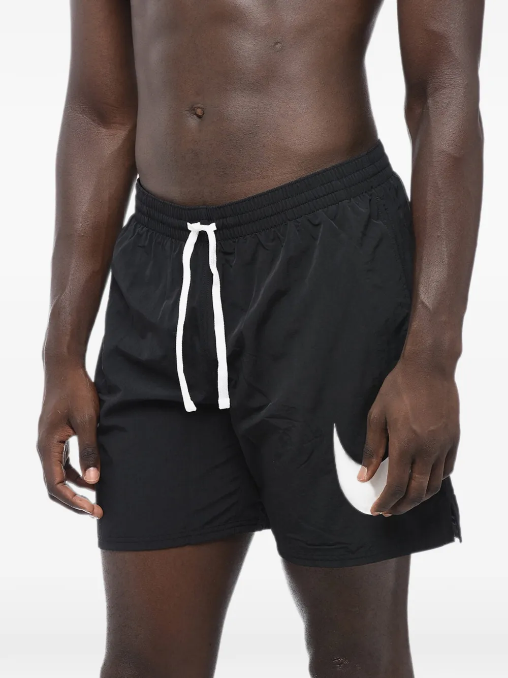 Nike Logo-print Elasticated Swim Shorts In Black