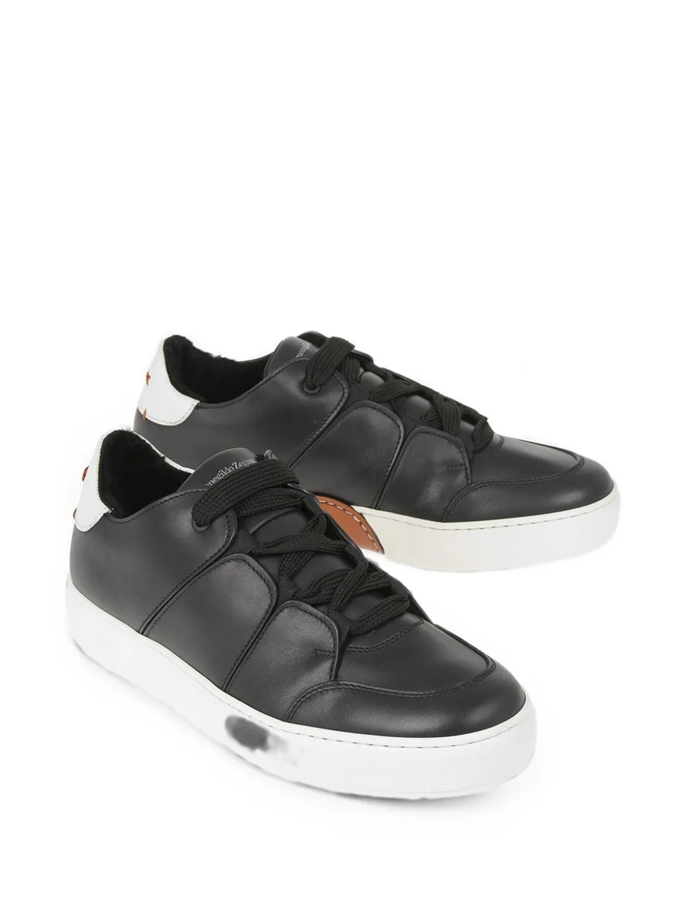Zegna Tiziano leather sneakers Zwart