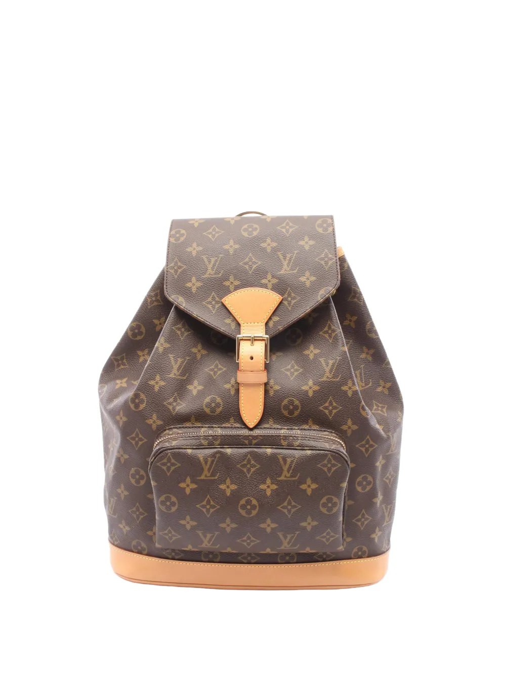 Pre-owned Louis Vuitton 1997 Monogram Montsouris Gm Backpack In Brown
