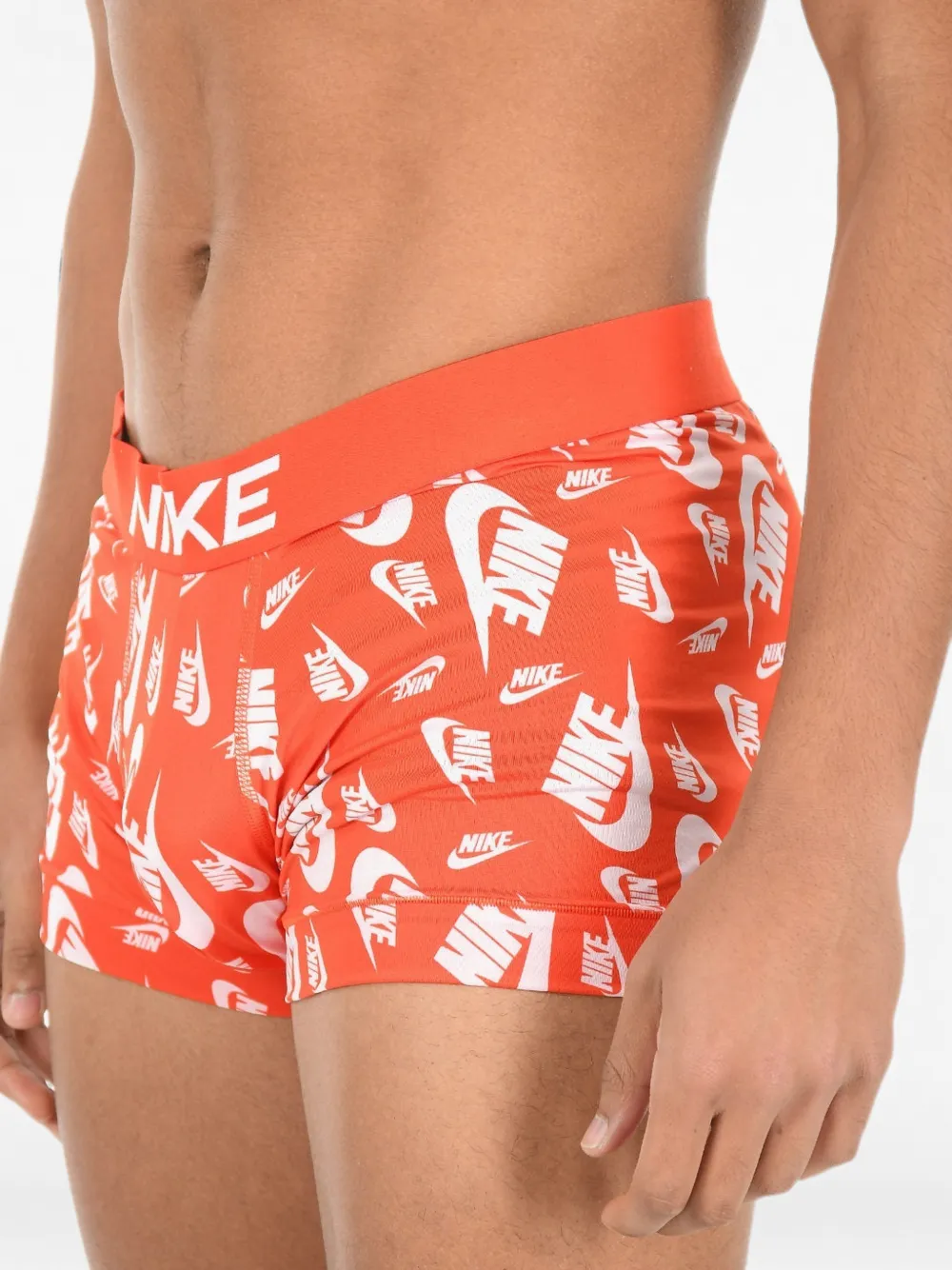 Nike Logo-print Dri-fit Boxers In Orange