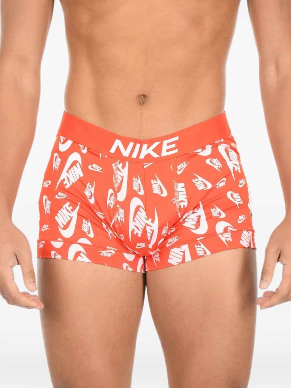 Nike Logo-print Dri-fit Boxers In Orange