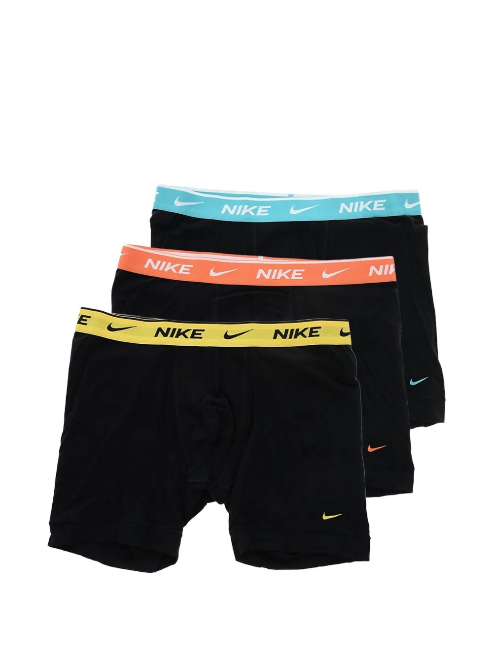 Nike Logo-waistband Stretch Boxers (set Of Three) In Black
