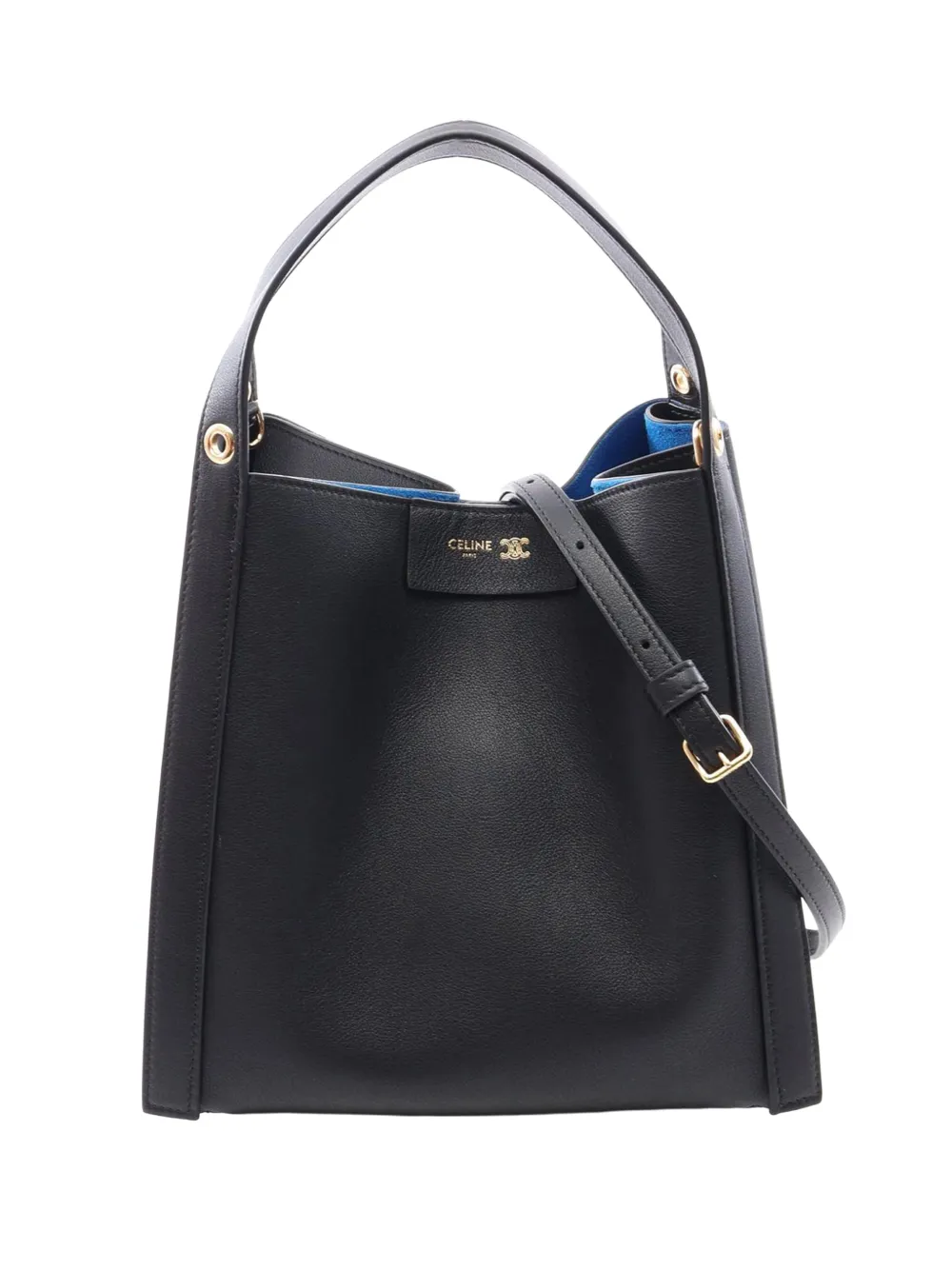 Celine Pre-Owned 2026 Small Leather Cube Bag satchel - Black