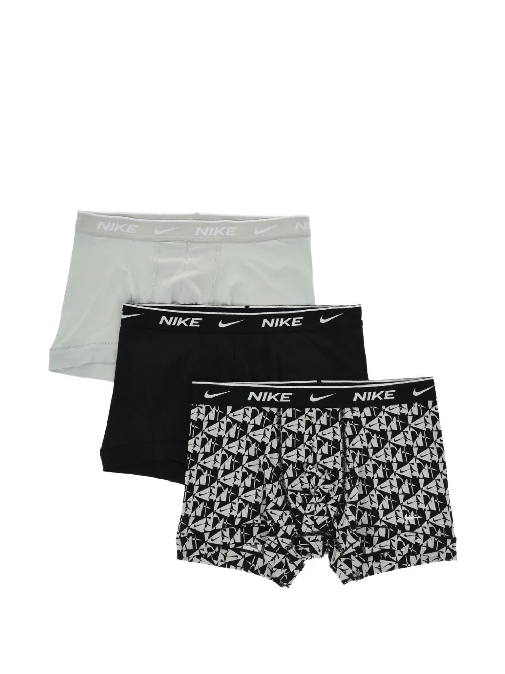 Nike Logo-waistband Stretch-cotton Boxers In Black