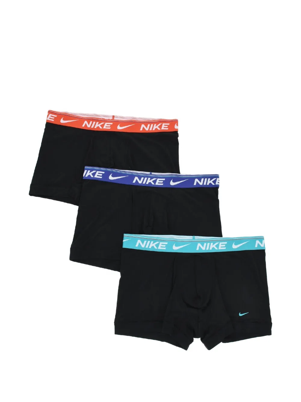 Nike Dri-fit Logo-waistband Boxers (set Of Three) In Black