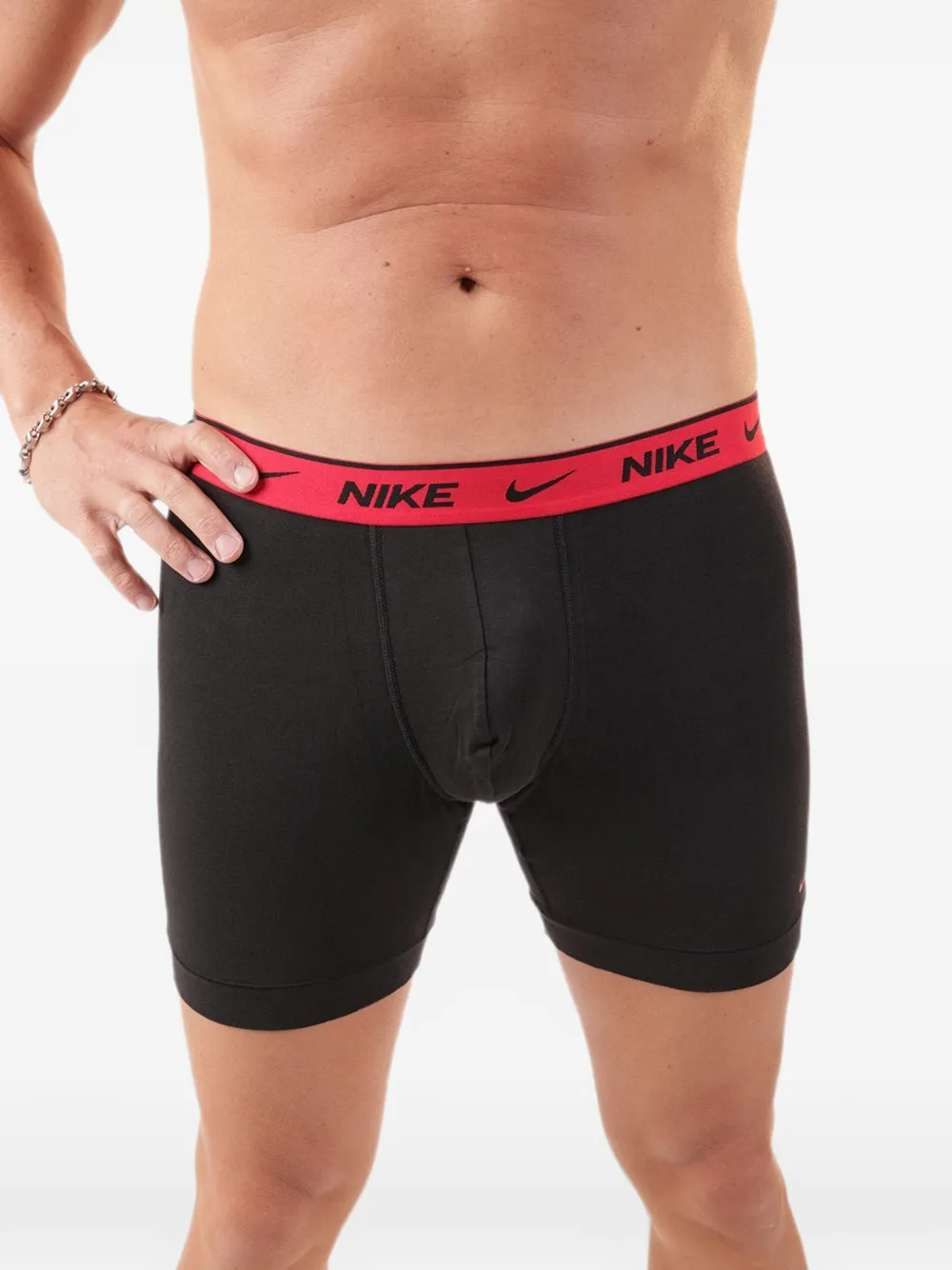 Nike Logo-waistband Pack Of Three Boxers In Black