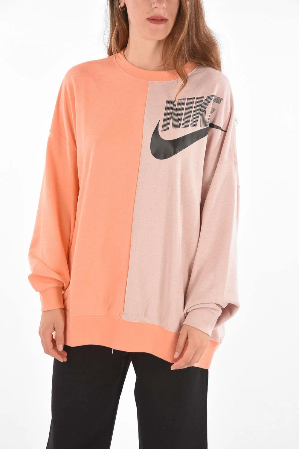Nike Logo-print Oversized Sweater In Orange