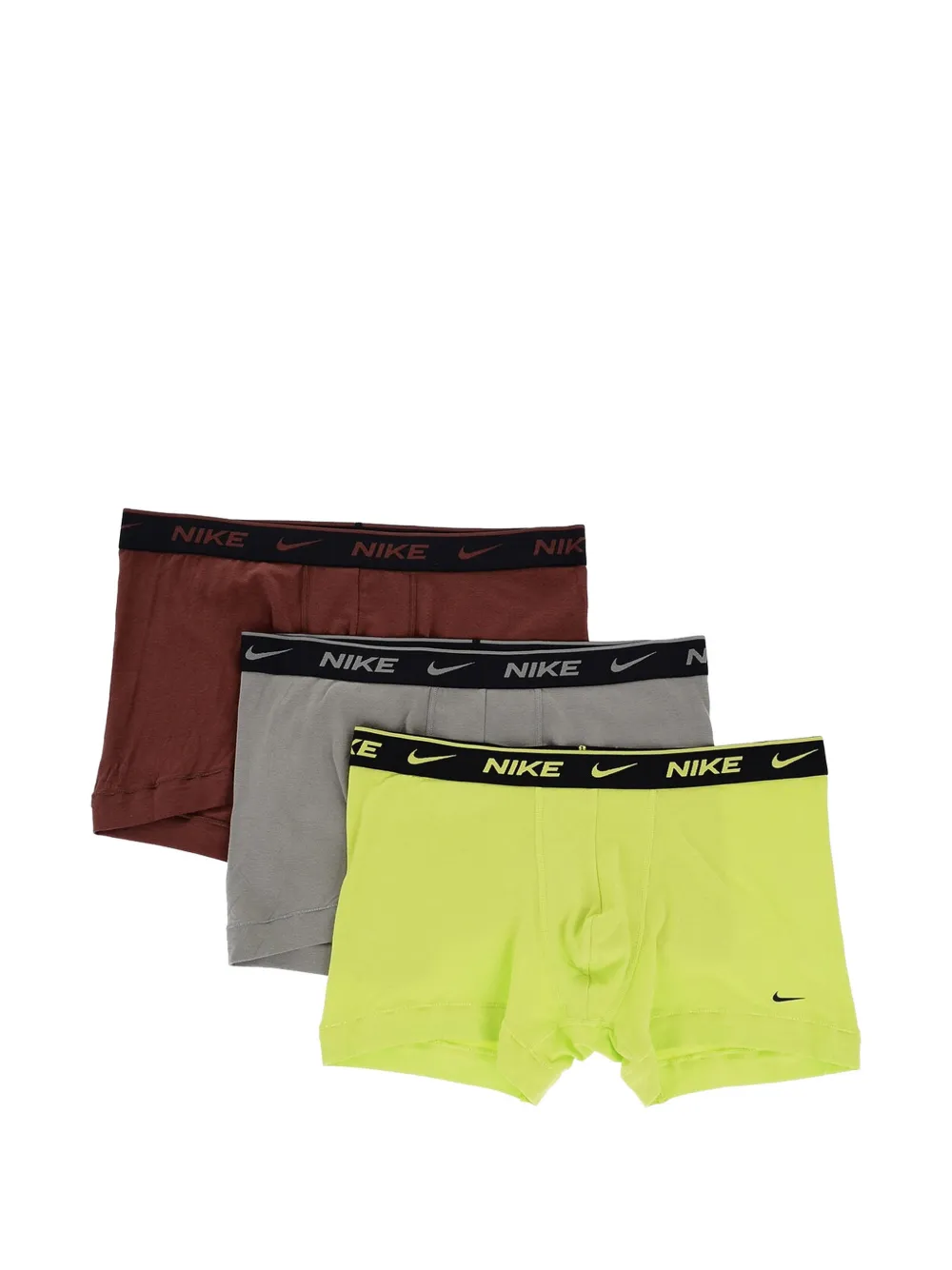 Nike Logo-waistband Stretch-cotton Boxers (set Of Three) In Green