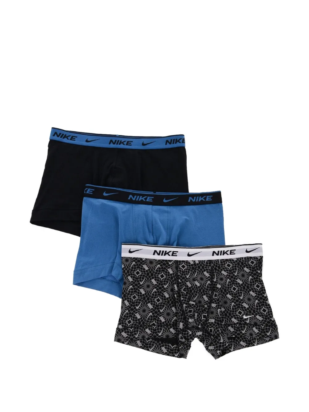Nike Logo-waistband Stretch-cotton Boxers (set Of Three) In Black