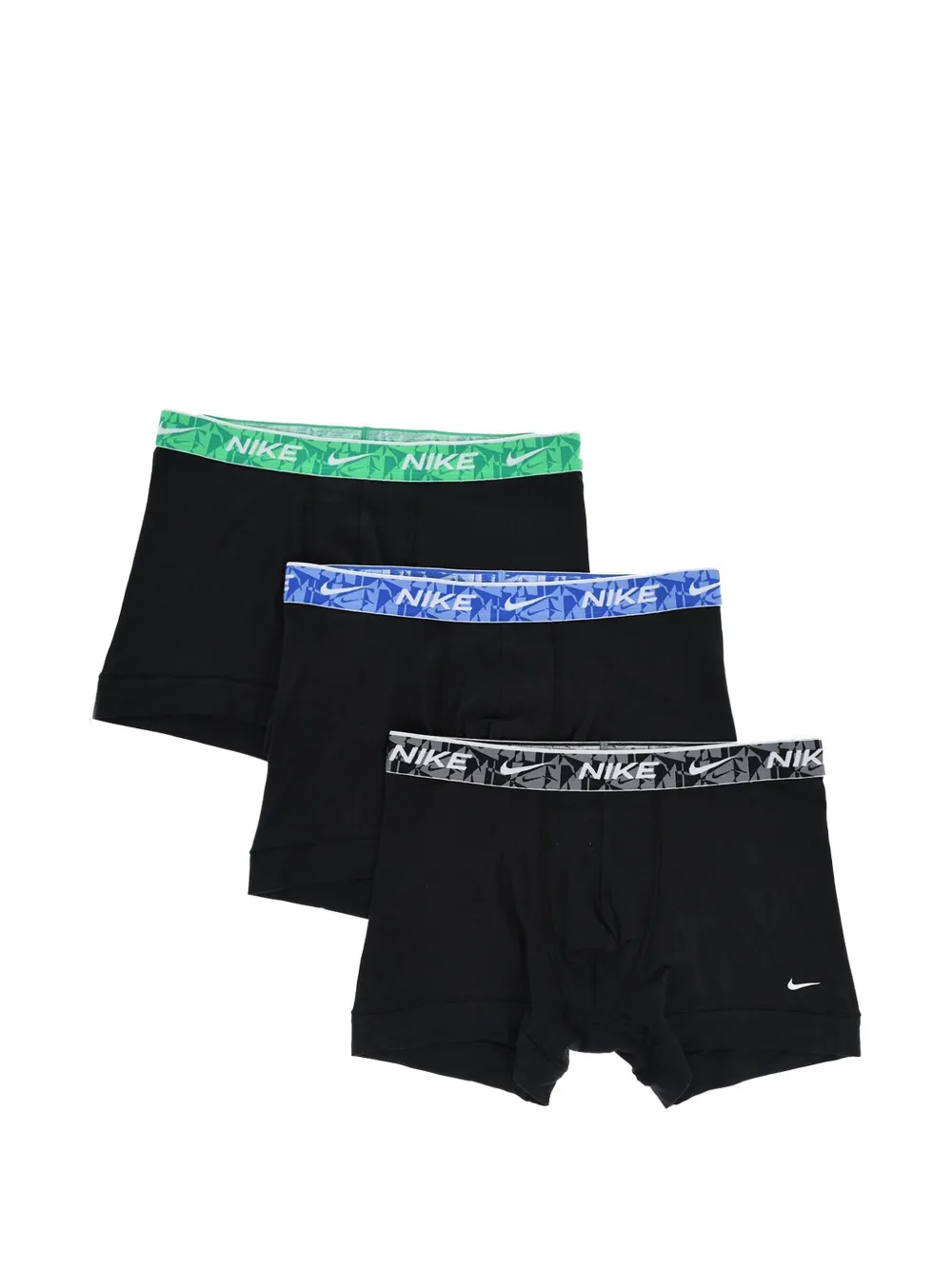 Nike Stretch-cotton Logo-waistband Boxers (set Of Three) In Black