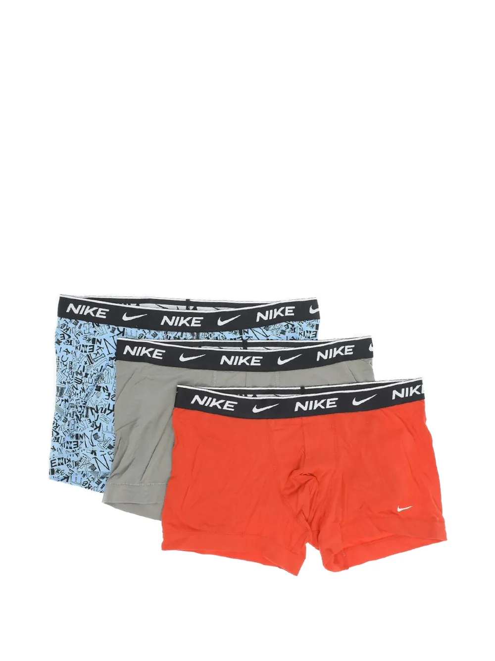 Nike Logo-waistband Boxers (set Of Three) In Blue