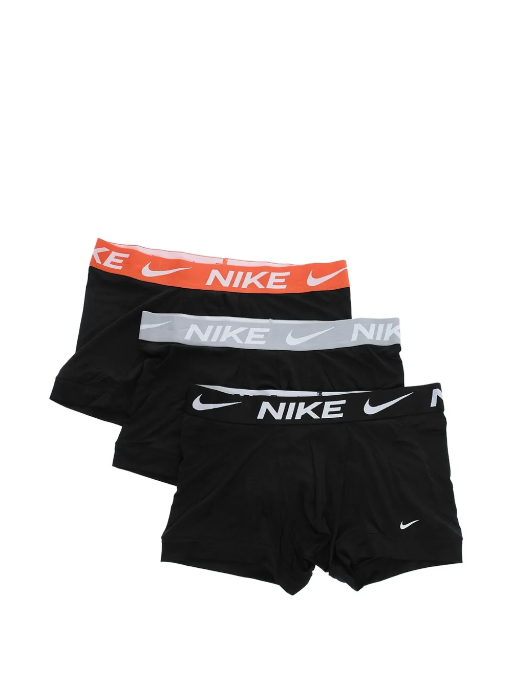 Nike Dri-fit Logo-waistband Boxer Briefs (set Of Three) In Black