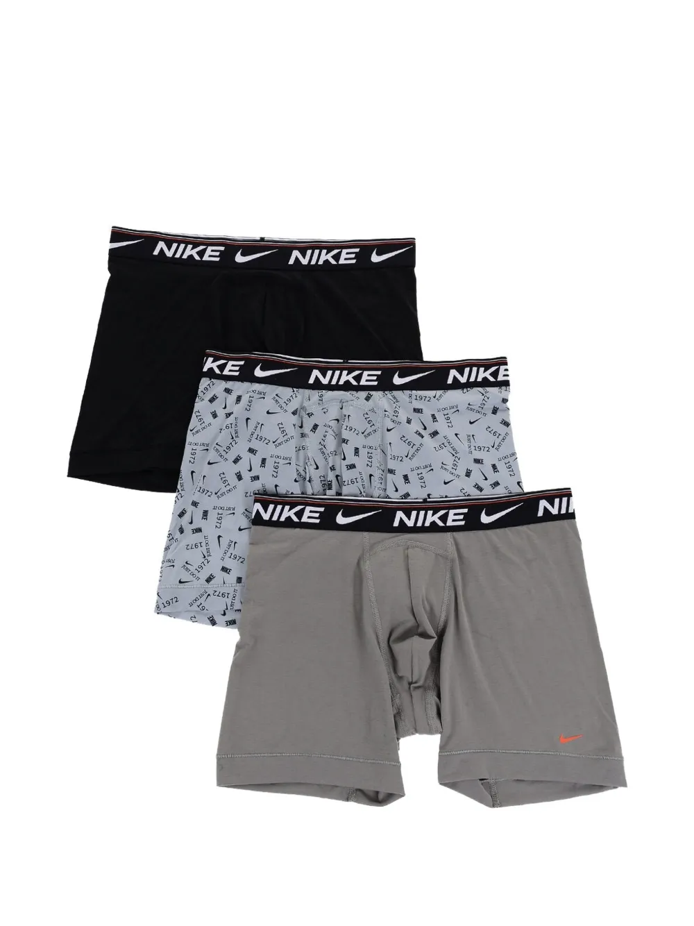 Nike Dri-fit Logo-waistband Boxers (set Of Three) In Grey