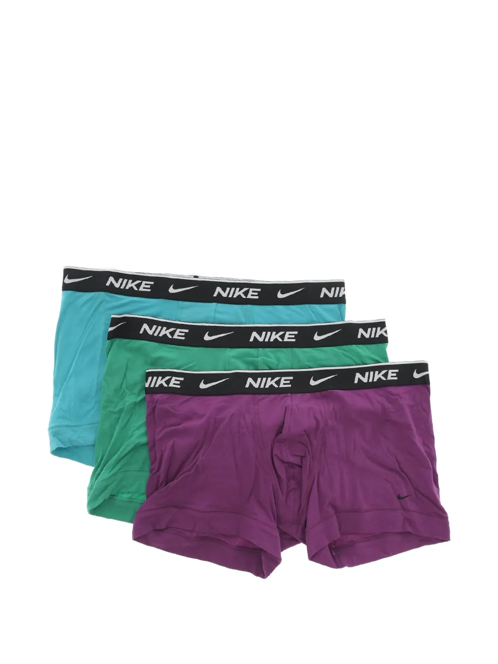Nike Logo-waistband Boxer Briefs (set Of Three) In Blue