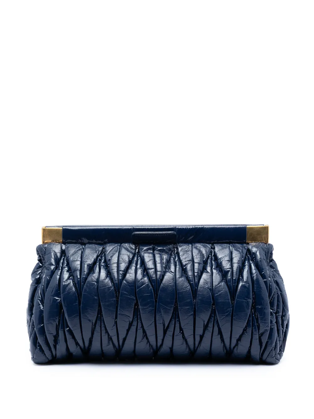 バッグ miu miu PATENT MATELASSE CLUTCH Miu Miu Pre-Owned 2010-2026 Matelasse Patent Frame Clutch Bag